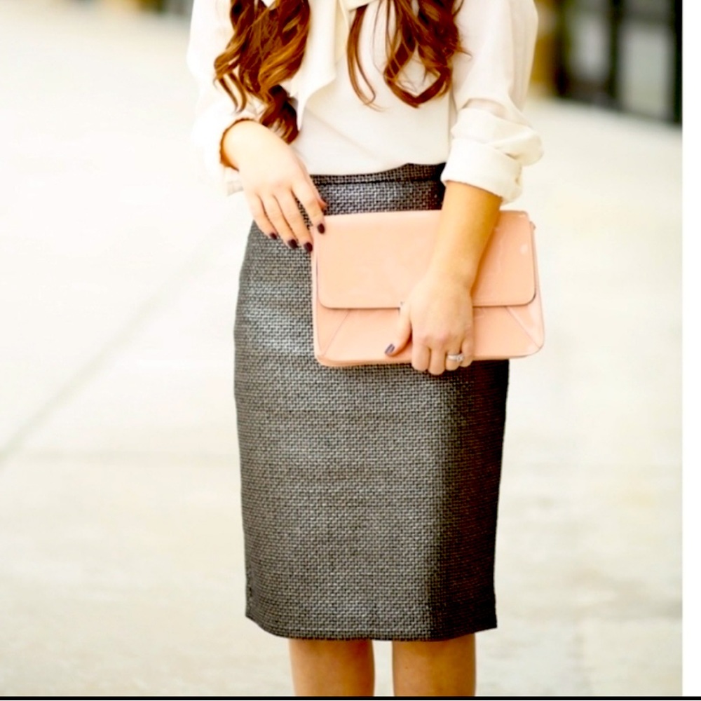 Banana Republic Sharkskin Basket Weave Pencil Skirt